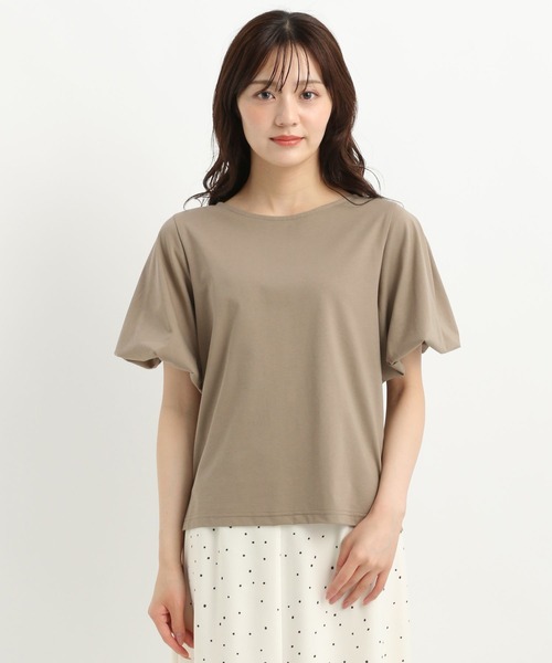 Andemiu(アンデミュウ)の「【接触冷感・吸水速乾・UVカット・抗菌消臭】ソデバルーンプルオーバー578699(Tシャツ/カットソー・レディース・ブラック/オフホワイト/モカ・FREE)」の9枚目の写真