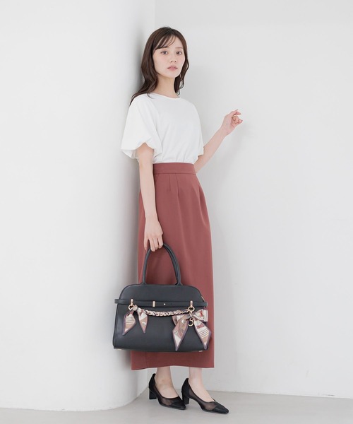 Andemiu(アンデミュウ)の「【接触冷感・吸水速乾・UVカット・抗菌消臭】ソデバルーンプルオーバー578699(Tシャツ/カットソー・レディース・ブラック/オフホワイト/モカ・FREE)」の21枚目の写真