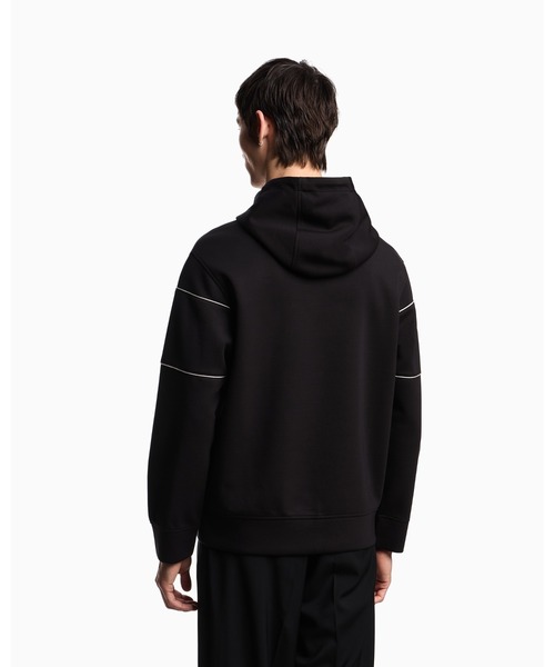 EMPORIO ARMANI（エンポリオアルマーニ）の「【エンポリオ アルマーニ】フード付きスウェットシャツ ダブルジャージー 3Dエフェクトロゴ（スウェット・メンズ・ブラック/レッド・X-SMALL/X-LARGE/MEDIUM/LARGE/SMALL）」の5枚目の写真