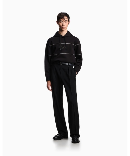 EMPORIO ARMANI（エンポリオアルマーニ）の「【エンポリオ アルマーニ】フード付きスウェットシャツ ダブルジャージー 3Dエフェクトロゴ（スウェット・メンズ・ブラック/レッド・X-SMALL/X-LARGE/MEDIUM/LARGE/SMALL）」の6枚目の写真