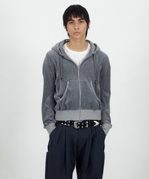 VELOUR ZIP UP HOODIE