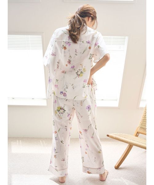 スナイデルホーム ベアプリント 開襟シャツ パンツ セット ルームウェア MY MELODY】【接触冷感】総柄開襟シャツ（シャツ）｜SNIDEL HOME