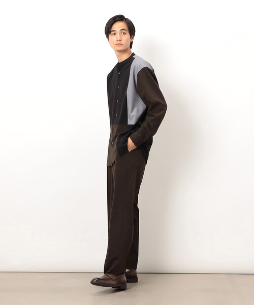 COMME CA ISM（コムサイズム）の「ウールライク バンドカラーブロッキング 長袖シャツ（シャツ/ブラウス・メンズ・ブラック/グレー・SMALL/MEDIUM/LARGE）」の11枚目の写真
