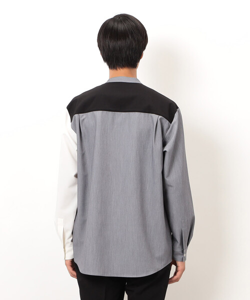 COMME CA ISM（コムサイズム）の「ウールライク バンドカラーブロッキング 長袖シャツ（シャツ/ブラウス・メンズ・ブラック/グレー・SMALL/MEDIUM/LARGE）」の15枚目の写真