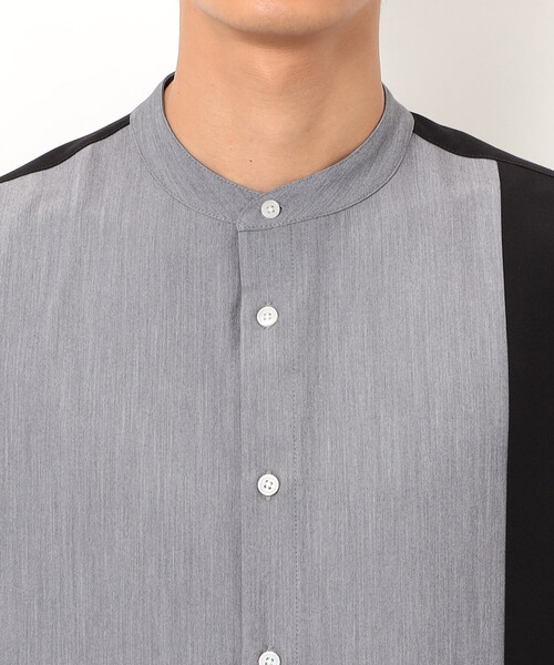 COMME CA ISM（コムサイズム）の「ウールライク バンドカラーブロッキング 長袖シャツ（シャツ/ブラウス・メンズ・ブラック/グレー・SMALL/MEDIUM/LARGE）」の16枚目の写真