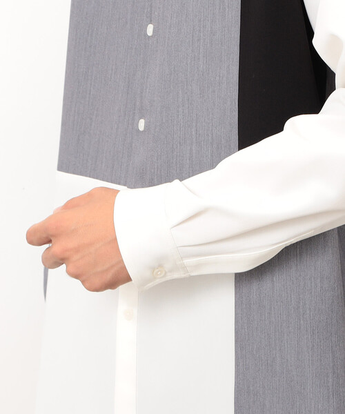 COMME CA ISM（コムサイズム）の「ウールライク バンドカラーブロッキング 長袖シャツ（シャツ/ブラウス・メンズ・ブラック/グレー・SMALL/MEDIUM/LARGE）」の17枚目の写真