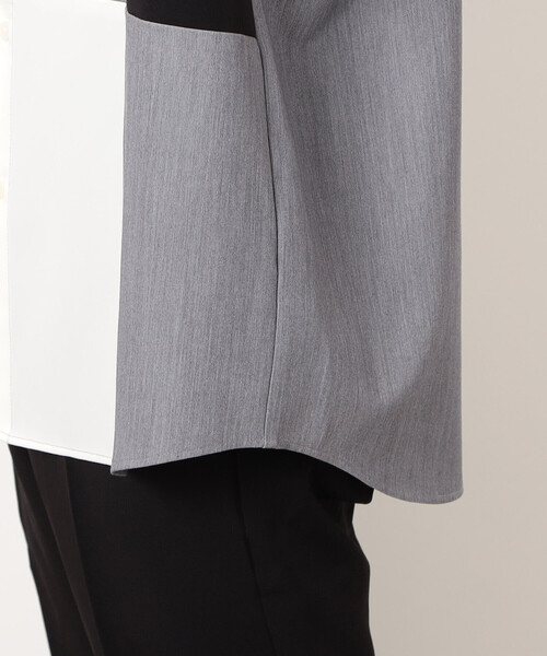 COMME CA ISM（コムサイズム）の「ウールライク バンドカラーブロッキング 長袖シャツ（シャツ/ブラウス・メンズ・ブラック/グレー・SMALL/MEDIUM/LARGE）」の18枚目の写真
