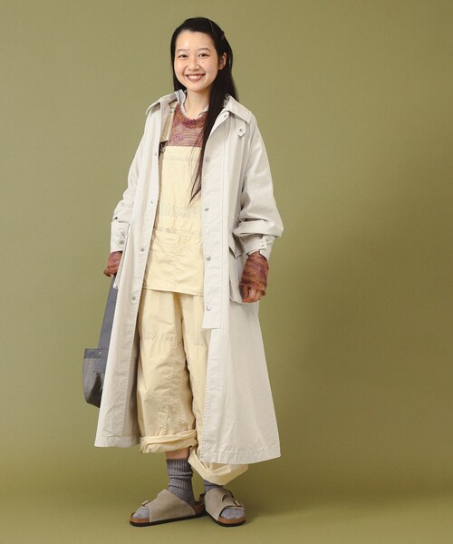 BEAMS BOY（ビームスボーイ）の「【2/5再値下げ】コットン ナイロン ヘム アジャスト コート（ステンカラーコート・レディース・チャコールグレー/ホワイト系その他7・ONE SIZE）」の3枚目の写真