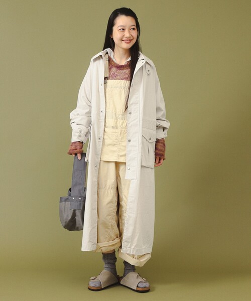 BEAMS BOY（ビームスボーイ）の「【2/5再値下げ】コットン ナイロン ヘム アジャスト コート（ステンカラーコート・レディース・チャコールグレー/ホワイト系その他7・ONE SIZE）」の5枚目の写真