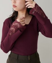neith. チュールトップス　赤 チュール」に該当するトップス（レッド/赤色系）ファッション