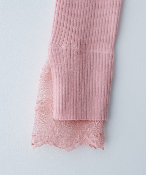 natural couture（ナチュラルクチュール）の「袖レースアシメネックリブニット（ニット/セーター・レディース・モカ/ブラウン/ボルドー/ピンク/ブラック/グレイッシュベージュ/チャコールグレー/オフホワイト・FREE）」の20枚目の写真