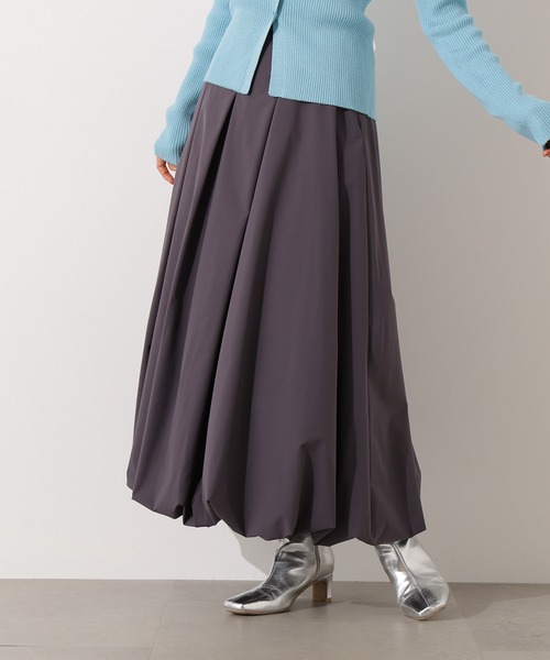 N.(N. Natural Beauty Basic)(エヌエヌナチュラルビューティーベーシック)の「【PS/低身長サイズ】バルーンタックスカート(スカート・レディース・ブラック/チャコールグレー/オフホワイト・MEDIUM/PS)」の3枚目の写真