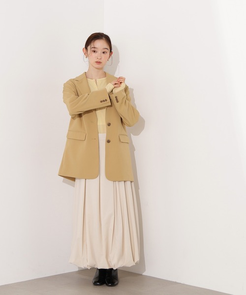 N.(N. Natural Beauty Basic)(エヌエヌナチュラルビューティーベーシック)の「【PS/低身長サイズ】バルーンタックスカート(スカート・レディース・ブラック/チャコールグレー/オフホワイト・MEDIUM/PS)」の5枚目の写真