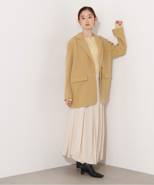 N.(N. Natural Beauty Basic)(エヌエヌナチュラルビューティーベーシック)の「【PS/低身長サイズ】バルーンタックスカート(スカート・レディース・ブラック/チャコールグレー/オフホワイト・MEDIUM/PS)」の6枚目の写真