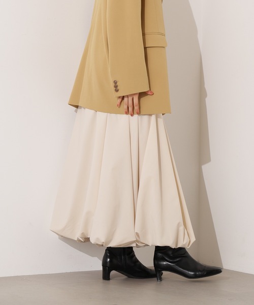 N.(N. Natural Beauty Basic)(エヌエヌナチュラルビューティーベーシック)の「【PS/低身長サイズ】バルーンタックスカート(スカート・レディース・ブラック/チャコールグレー/オフホワイト・MEDIUM/PS)」の7枚目の写真