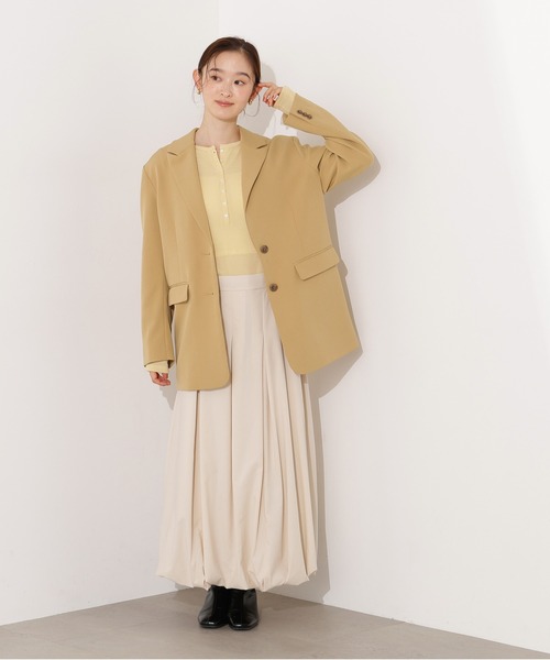 N.(N. Natural Beauty Basic)(エヌエヌナチュラルビューティーベーシック)の「【PS/低身長サイズ】バルーンタックスカート(スカート・レディース・ブラック/チャコールグレー/オフホワイト・MEDIUM/PS)」の8枚目の写真