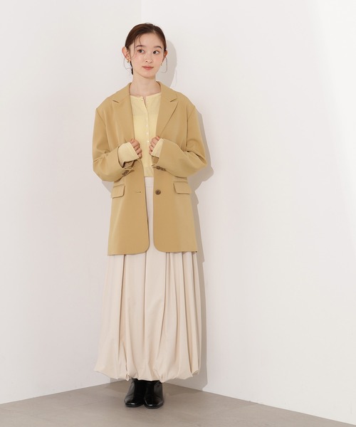 N.(N. Natural Beauty Basic)(エヌエヌナチュラルビューティーベーシック)の「【PS/低身長サイズ】バルーンタックスカート(スカート・レディース・ブラック/チャコールグレー/オフホワイト・MEDIUM/PS)」の10枚目の写真