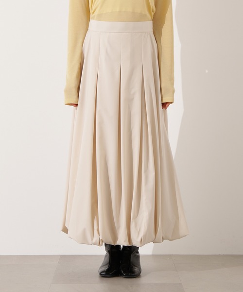 N.(N. Natural Beauty Basic)(エヌエヌナチュラルビューティーベーシック)の「【PS/低身長サイズ】バルーンタックスカート(スカート・レディース・ブラック/チャコールグレー/オフホワイト・MEDIUM/PS)」の11枚目の写真