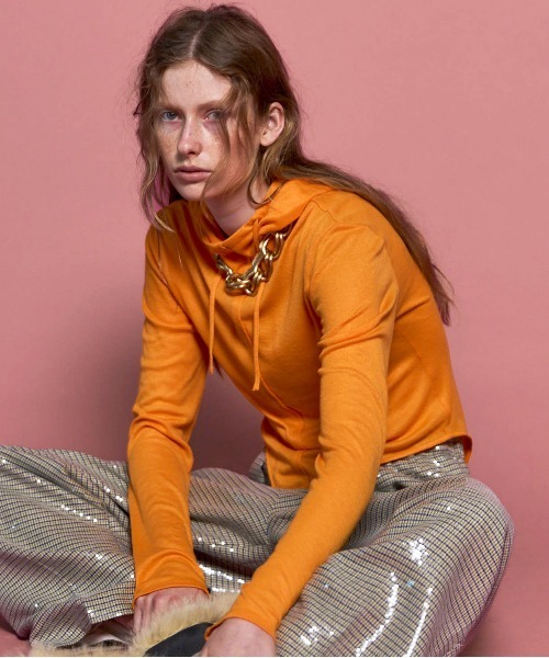MAISON SPECIAL(メゾンスペシャル)の「Hood Bodysuit/フードボディスーツ(Tシャツ/カットソー・レディース・オレンジ/ブルー/グレー/ブラック・FREE)」の2枚目の写真