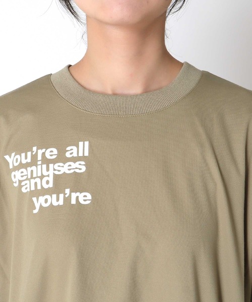 Three Four Time（ｽﾘｰﾌｫｰﾀｲﾑ）の「布帛切替ハーフスリーブロゴワンピース（ワンピース・レディース・チャコールグレー/ベージュ・FREE）」の22枚目の写真