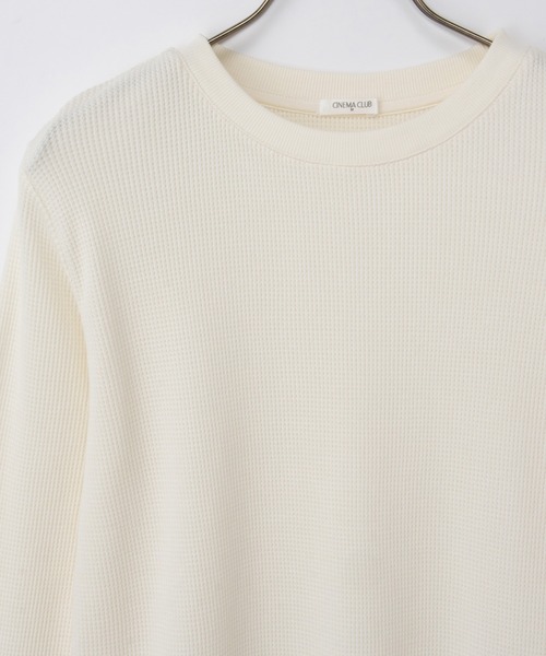 Honeys（ハニーズ）の「ワッフルＴシャツ（Tシャツ/カットソー・レディース・ブラック/ブラック×ベージュ/コーラルピンク/ピンク系その他/サックスブルー/杢グレー/オフホワイト/ブルー系その他3・LL/L/M/S）」の12枚目の写真