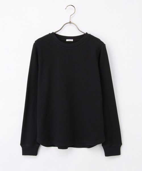 Honeys（ハニーズ）の「ワッフルＴシャツ（Tシャツ/カットソー・レディース・ブラック/ブラック×ベージュ/コーラルピンク/ピンク系その他/サックスブルー/杢グレー/オフホワイト/ブルー系その他3・LL/L/M/S）」の13枚目の写真