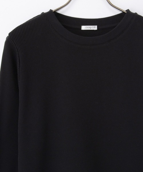 Honeys（ハニーズ）の「ワッフルＴシャツ（Tシャツ/カットソー・レディース・ブラック/ブラック×ベージュ/コーラルピンク/ピンク系その他/サックスブルー/杢グレー/オフホワイト/ブルー系その他3・LL/L/M/S）」の14枚目の写真