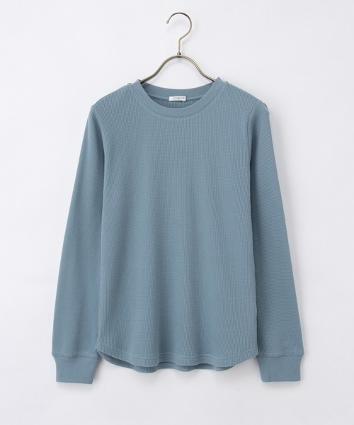 Honeys（ハニーズ）の「ワッフルＴシャツ（Tシャツ/カットソー・レディース・ブラック/ブラック×ベージュ/コーラルピンク/ピンク系その他/サックスブルー/杢グレー/オフホワイト/ブルー系その他3・LL/L/M/S）」の15枚目の写真