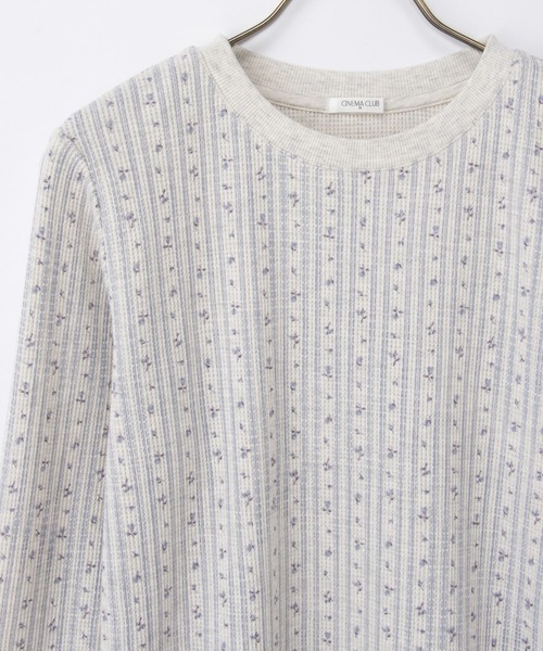 Honeys（ハニーズ）の「ワッフルＴシャツ（Tシャツ/カットソー・レディース・ブラック/ブラック×ベージュ/コーラルピンク/ピンク系その他/サックスブルー/杢グレー/オフホワイト/ブルー系その他3・LL/L/M/S）」の22枚目の写真