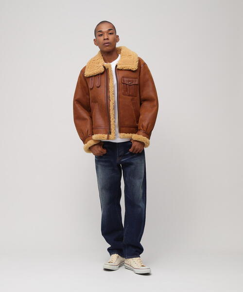 入手困難✨アヴィレックス リアルムートン ジャケット 切り替え ライダース 入手困難✨アヴィレックス リアルムートン ジャケット 切り替え ライダース