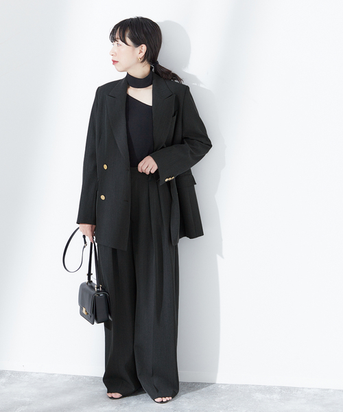 journal standard L'essage（ジャーナルスタンダードレサージュ）の「《追加4》ヴィスポリギャバブレザージャケット（テーラードジャケット・レディース・グレー/ネイビー・FREE）」の10枚目の写真