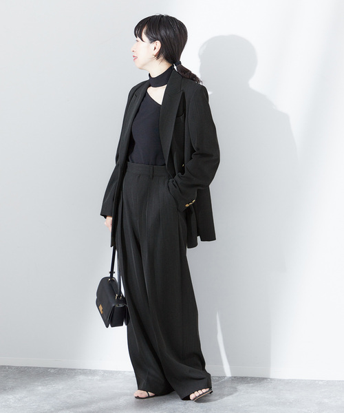 journal standard L'essage（ジャーナルスタンダードレサージュ）の「《追加4》ヴィスポリギャバブレザージャケット（テーラードジャケット・レディース・グレー/ネイビー・FREE）」の13枚目の写真