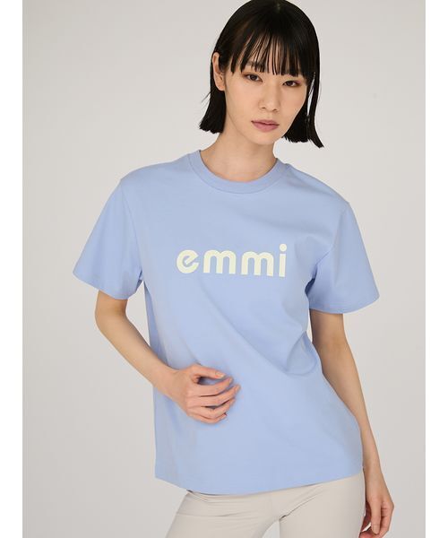 emmi（エミ）の「emmiロゴTシャツ（Tシャツ/カットソー・レディース・ベージュ/ホワイト/チャコールグレー/ブルー・F）」の12枚目の写真