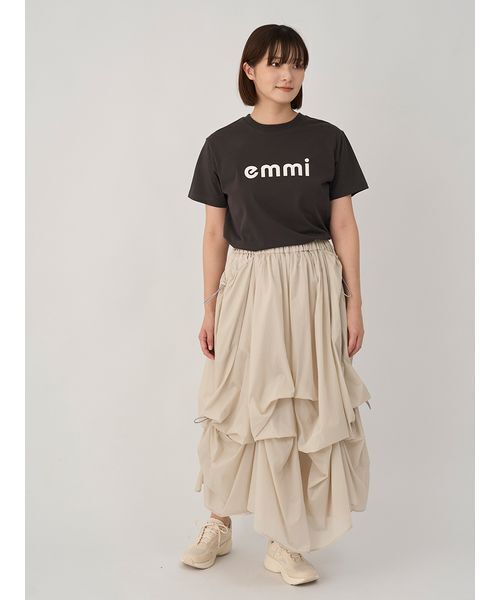 emmi（エミ）の「emmiロゴTシャツ（Tシャツ/カットソー・レディース・ベージュ/ホワイト/チャコールグレー/ブルー・F）」の19枚目の写真