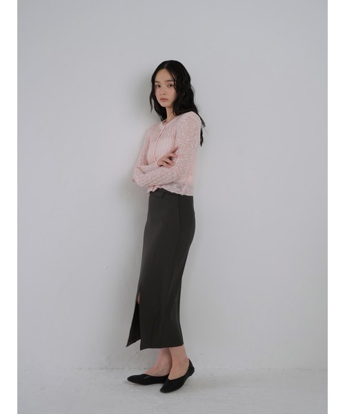 Geeong(ジーオン)の「スリット ロングスカート(スカート・レディース・ブラウン/チャコールグレー・FREE)」の16枚目の写真