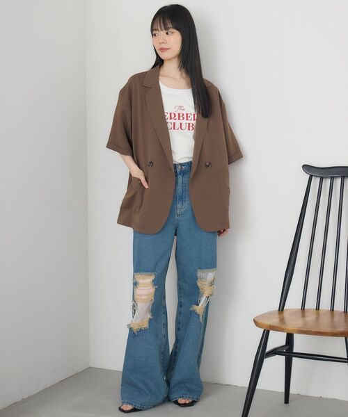 RETRO GIRL(レトロガール)の「ダブルテーラードJK(テーラードジャケット・レディース・チャコールグレー/ダークブラウン/ベージュ・FREE)」の20枚目の写真