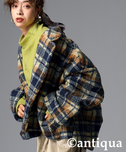 チェックボアジャケット