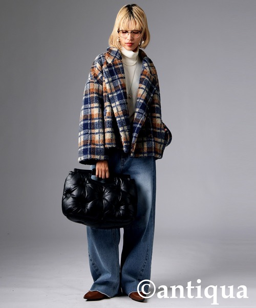 チェックボアジャケット