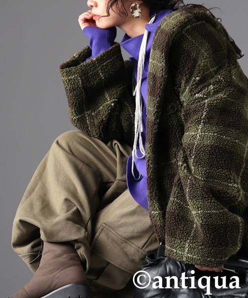 チェックボアジャケット