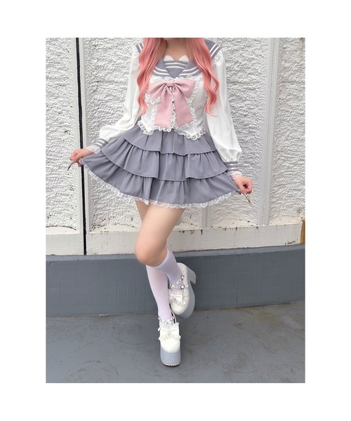 新品タグ付♡アンクルージュ♡ネコちゃん制服セットアップ♡ピンク♡ 新品タグ付♡アンクルージュ♡ネコちゃん制服セットアップ