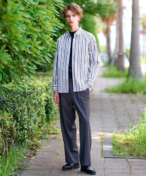 DRESSTERIOR(ドレステリア)の「THOMAS MASON ストライプシャツ(シャツ/ブラウス・メンズ・グレー系2・94/92/91/90)」の2枚目の写真