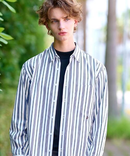 DRESSTERIOR(ドレステリア)の「THOMAS MASON ストライプシャツ(シャツ/ブラウス・メンズ・グレー系2・94/92/91/90)」の4枚目の写真