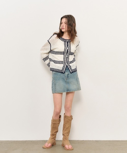 GENERAL IDEA（ジェネラルアイデア）の「GENERAL IDEA/ジェネラルアイディア crochet loose fit cardigan カーディガン（カーディガン/ボレロ・レディース・ブルー/ネイビー/レッド・S/M/L）」の12枚目の写真