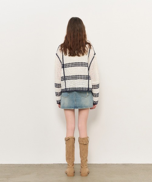GENERAL IDEA（ジェネラルアイデア）の「GENERAL IDEA/ジェネラルアイディア crochet loose fit cardigan カーディガン（カーディガン/ボレロ・レディース・ブルー/ネイビー/レッド・S/M/L）」の13枚目の写真
