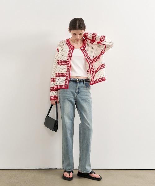 GENERAL IDEA（ジェネラルアイデア）の「GENERAL IDEA/ジェネラルアイディア crochet loose fit cardigan カーディガン（カーディガン/ボレロ・レディース・ブルー/ネイビー/レッド・S/M/L）」の20枚目の写真