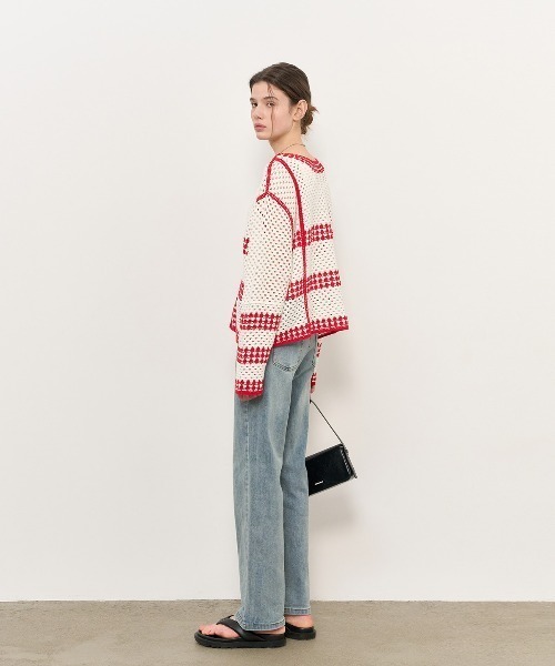 GENERAL IDEA（ジェネラルアイデア）の「GENERAL IDEA/ジェネラルアイディア crochet loose fit cardigan カーディガン（カーディガン/ボレロ・レディース・ブルー/ネイビー/レッド・S/M/L）」の22枚目の写真