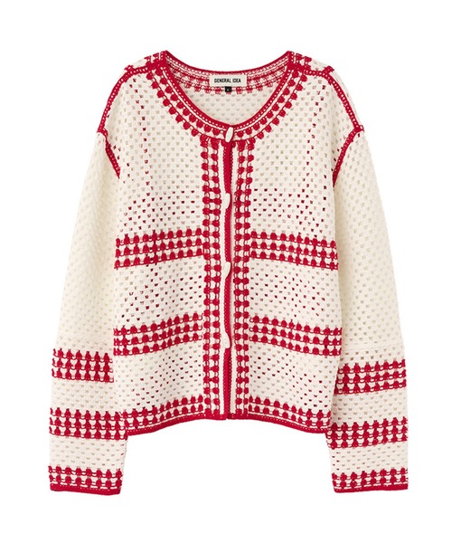 GENERAL IDEA（ジェネラルアイデア）の「GENERAL IDEA/ジェネラルアイディア crochet loose fit cardigan カーディガン（カーディガン/ボレロ・レディース・ブルー/ネイビー/レッド・S/M/L）」の14枚目の写真