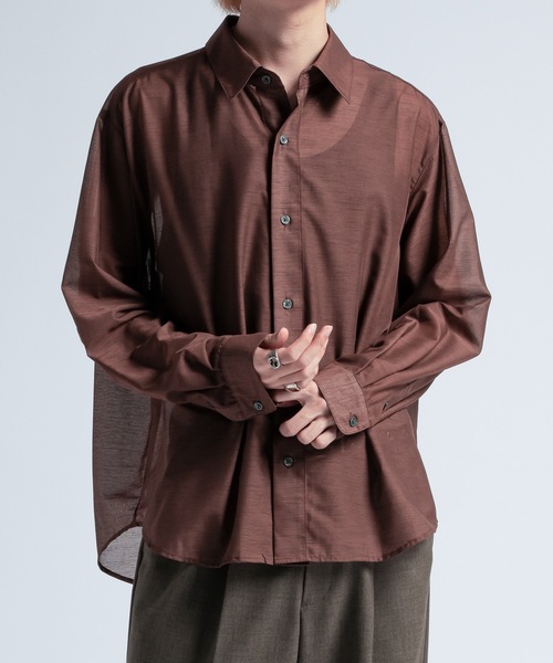 CASPER JOHN(キャスパージョン)の「Various loose shirts -sheer- /バリアスルーズシャツ -シアー-(シャツ/ブラウス・メンズ・ブルー系その他/ブルー/ブラック/ブラウン系その他/ブラウン・X-SMALL/MEDIUM/LARGE/SMALL)」の2枚目の写真