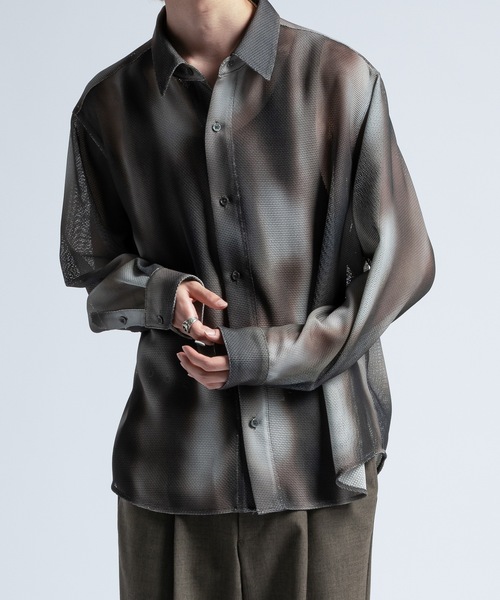 CASPER JOHN(キャスパージョン)の「Various loose shirts -sheer- /バリアスルーズシャツ -シアー-(シャツ/ブラウス・メンズ・ブルー系その他/ブルー/ブラック/ブラウン系その他/ブラウン・X-SMALL/MEDIUM/LARGE/SMALL)」の8枚目の写真