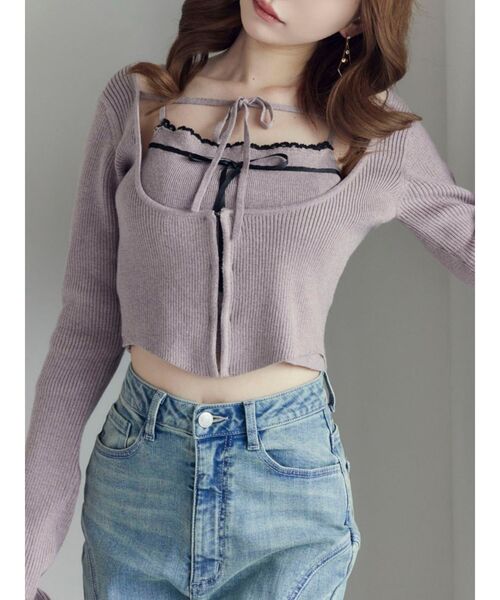 EATME バイカラーキャミニットアンサンブル バイカラーキャミニットアンサンブル（ニット/セーター）｜EATME